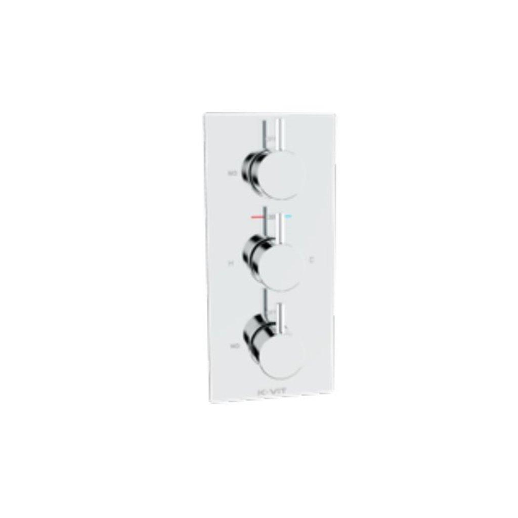 Concealed Triple Thermostatic Shower Mixer Valve with 3 Outlets